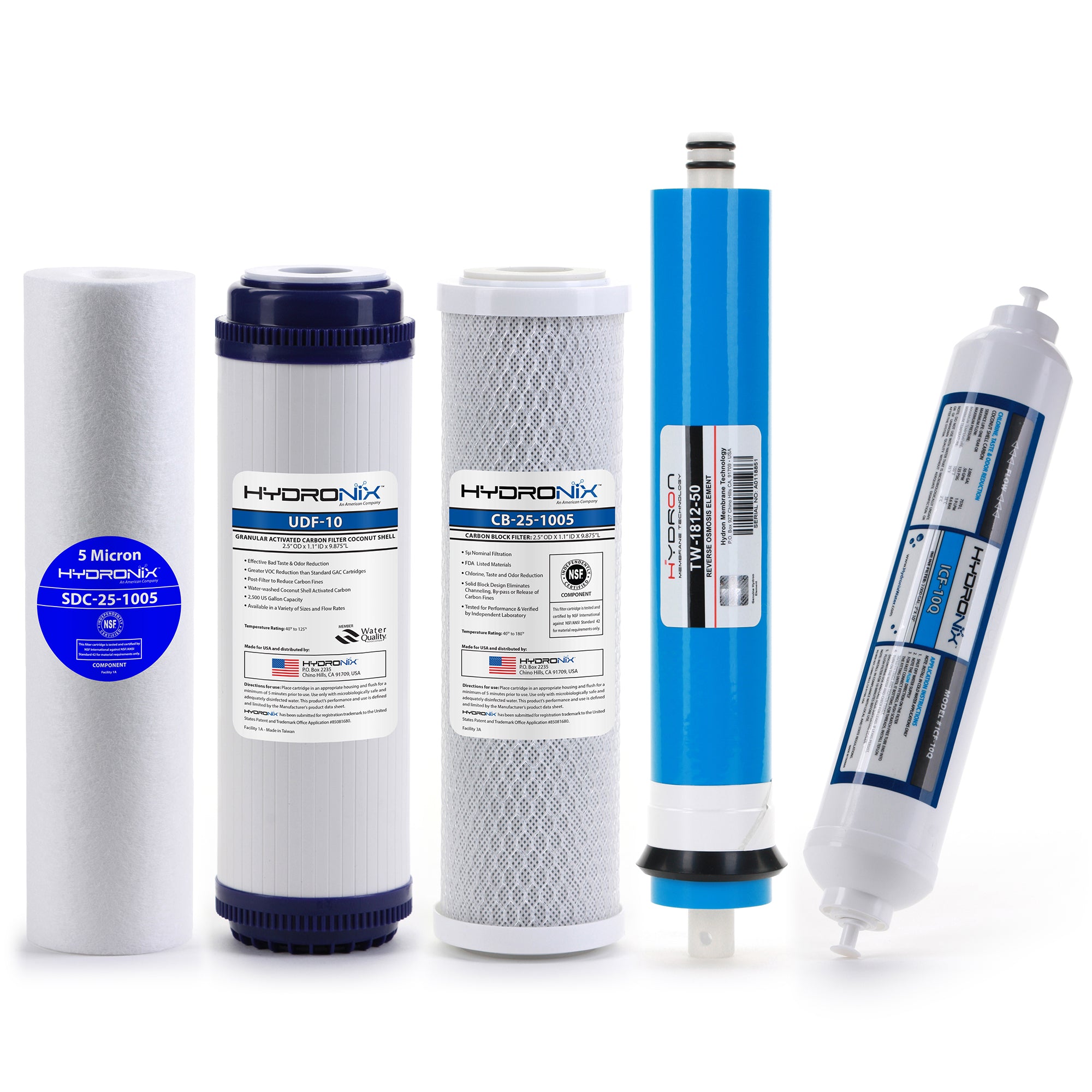 Watts Reverse Osmosis Replacement Filter Set 5 pcs w/ CSM 50 GPD Membrane by Watts