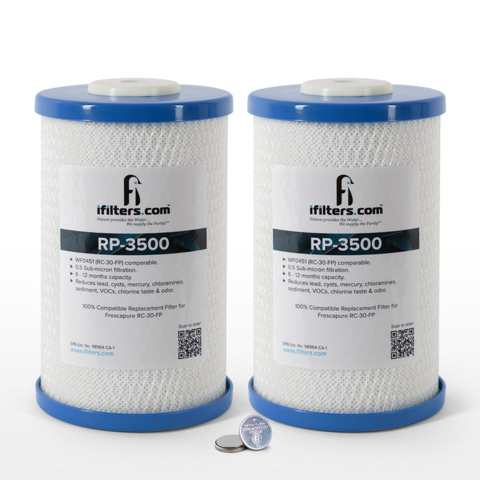 2 Pack RP-3500 Replacement Water Filter, Compatible with Frescapure 3500 WF0451