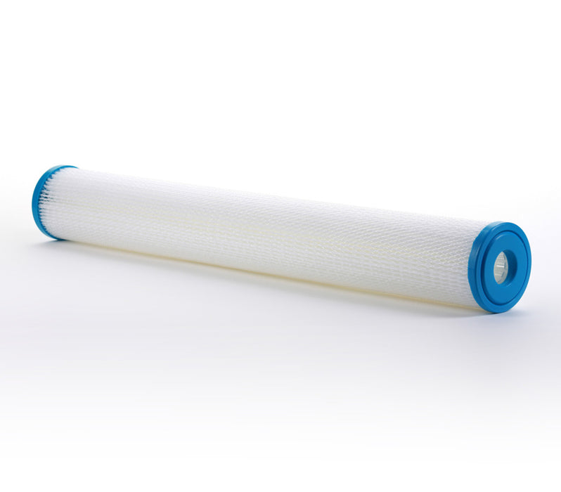 Polyester Pleated Sediment Water Filter, Washable & Reusable, 2.5" X 20", 10 μm