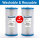 Hydronix SPC-45-1020 Whole House Pleated Sediment Water Filters 4.5" x 10" Reusable - 20 Micron, 2 Pack - IFilters