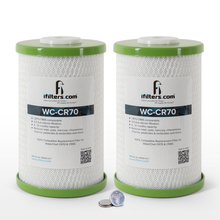 2 Pk, CR70/CR65 Replacement Water Filter Cartridge, 1,000 Gal for C7000 C6500 Systems