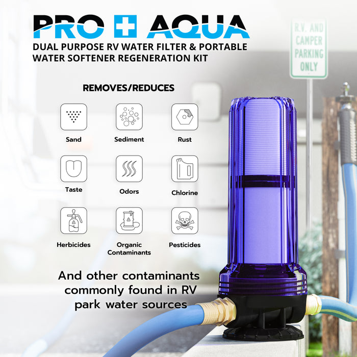 RV Filter and Water Softener Regeneration Kit for Sediment, Chlorine, Odor, Taste